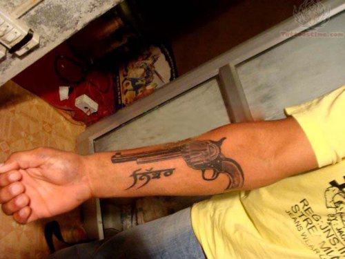 Gun And Punjabi Tattoo