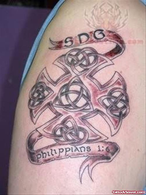 Cross Knot Tattoo For Shoulder