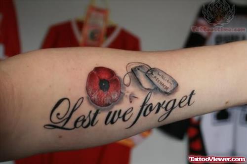 Lest We Forget - Rememberence Tattoo