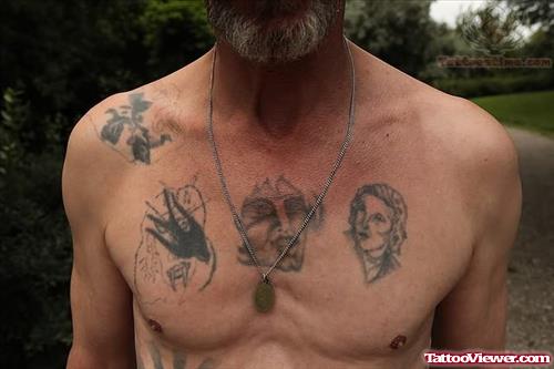 Rememberence Portraits Tattoos On Chest