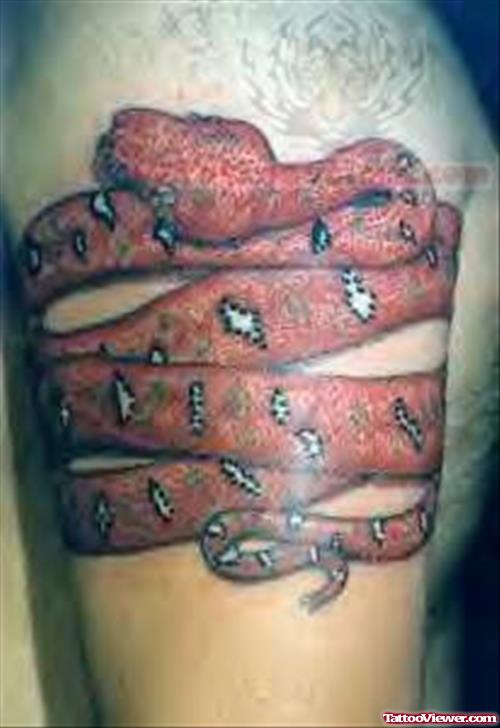 Shining Red Reptile Tattoo