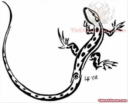 Tribal Lizard Tattoo Sample