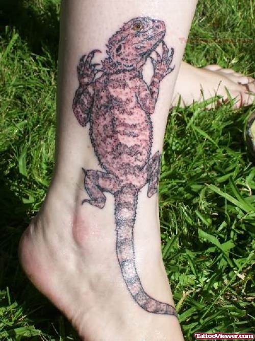 Reptile Tattoo On Ankle