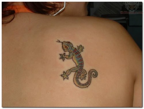Beautiful Small Lizard Tattoo
