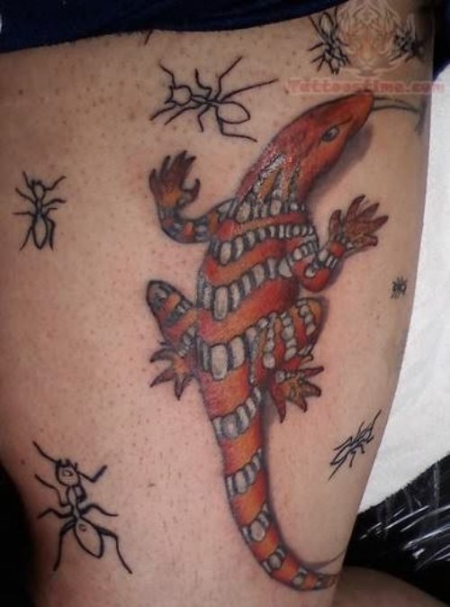 Red Lizard - Reptile Tattoo