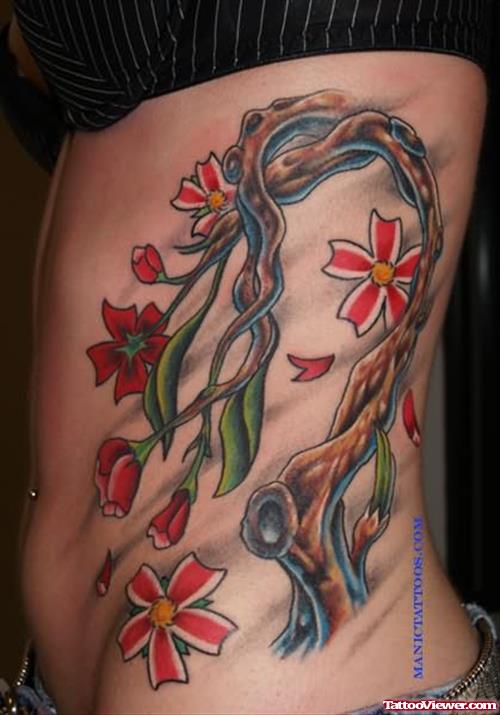 Branch Tattoo On Rib