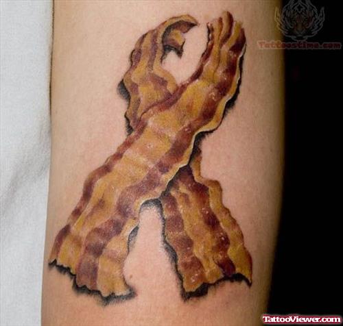 Bacon Ribbon Tattoo