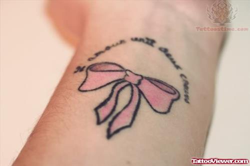Pink Ribbon Tattoos For Wrist