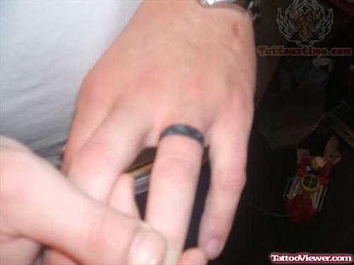Ring Tattoo On Finger