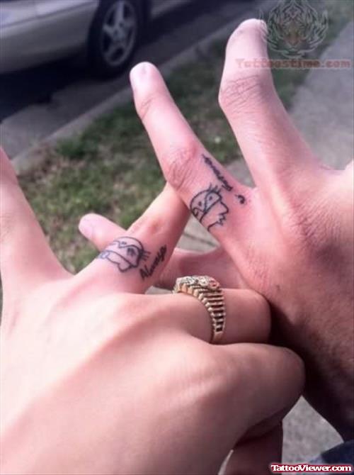 Hello Kitty Wedding Ring Tattoo