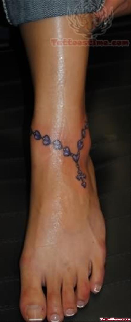Rosary Tattoos For Foot