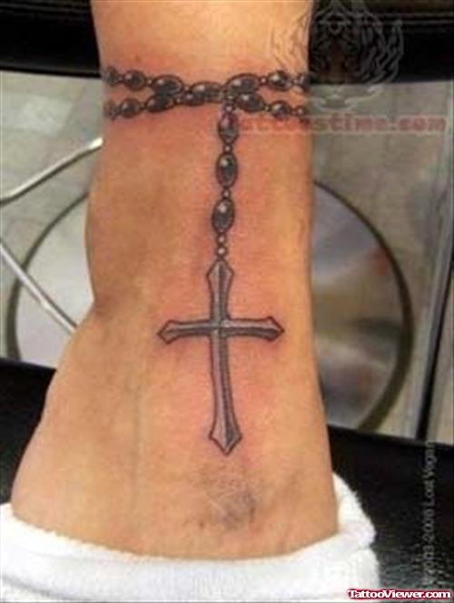 Rosary Tattoos On Foot And Ankle
