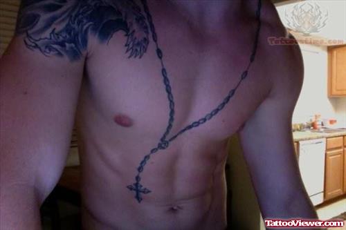 Rosary Tattoo On Abs