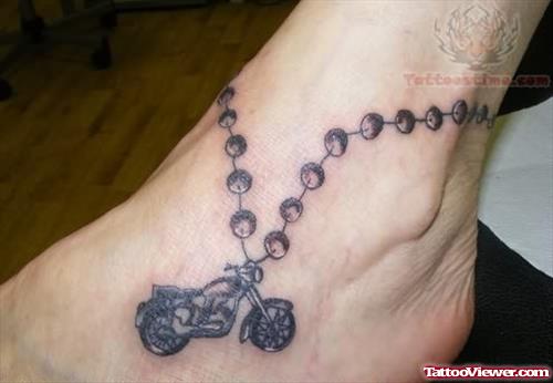 Rosary Bike Tattoo On Ankle