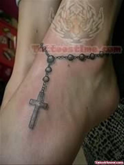 Tattoo Rosary Beads On Ankle