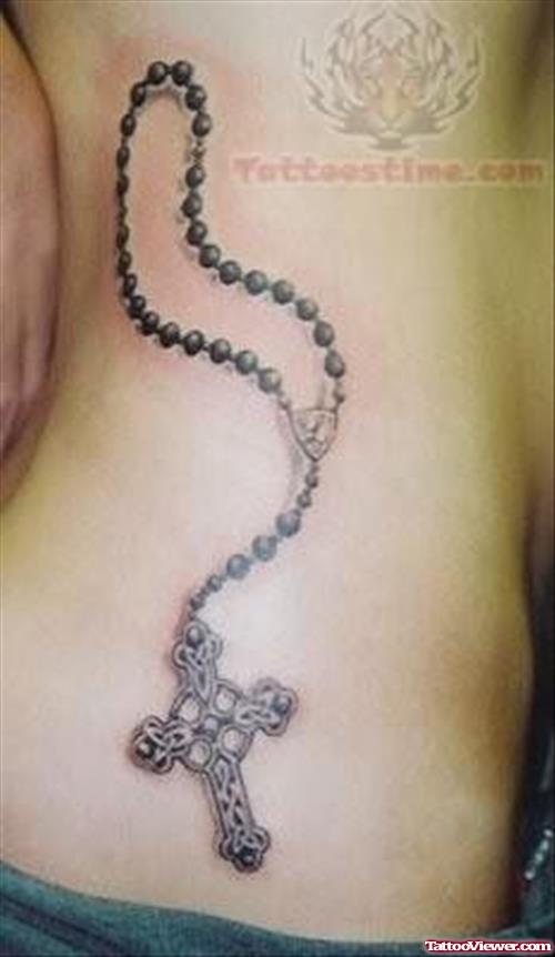 Rosary Cross Chain Tattoo
