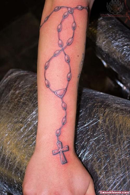Rosary Beads Tattoo On Arm