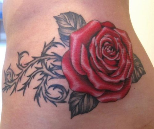 Barb Thorn Rose Tattoos