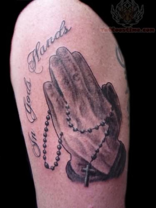 Praying Hands Rosary Tattoo Picture