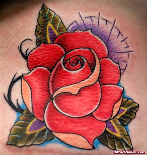 Traditional Red Rose Tattoo