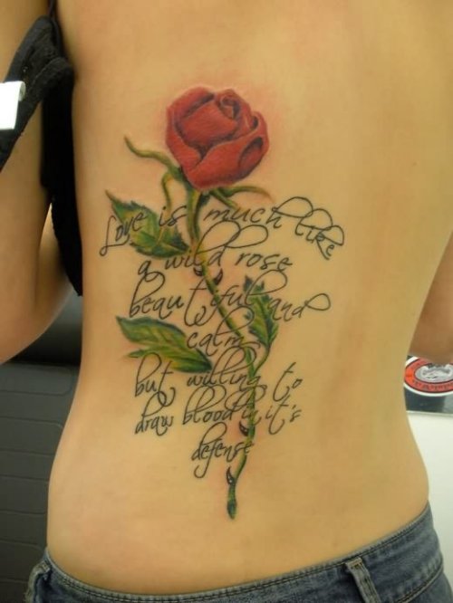 Cute Rose Tattoo For Women
