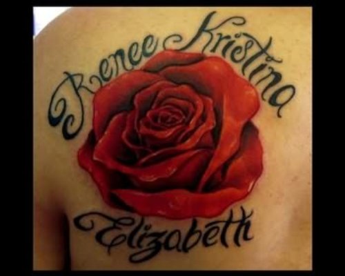 Red Rose - Children Name Tattoo