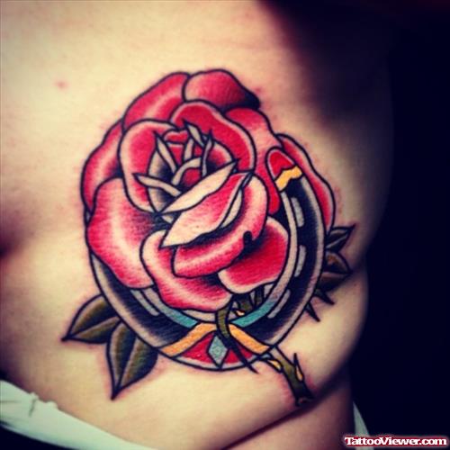 red rose with thorns tattoo