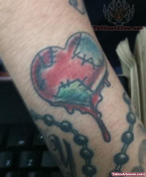 Broken Sacred Heart Tattoo