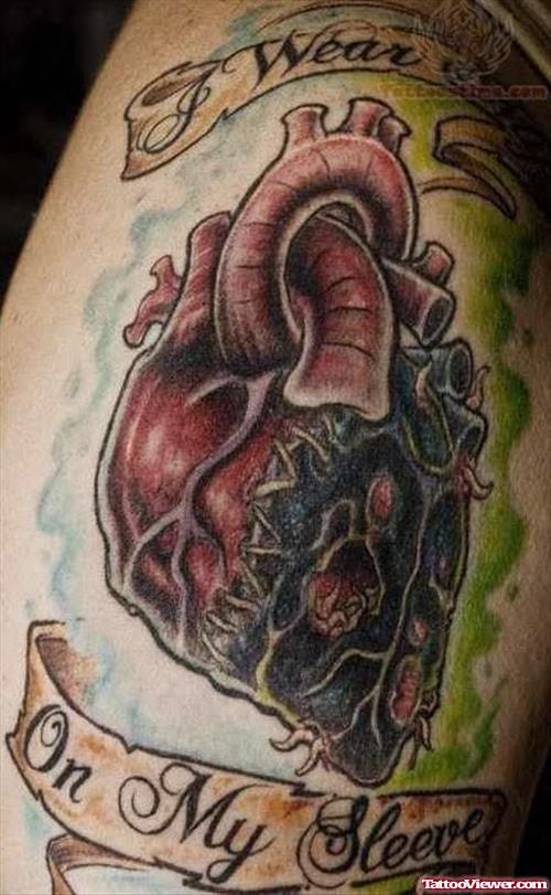 Orignal Heart Tattoo On Shoulder