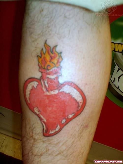 Red Sacred Heart Tattoo By Tattoostime