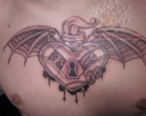 Bat Wings Sacred Heart Tattoo