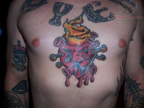 Traditional Sacred Heart Tattoo