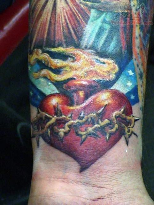Sacred Heart Tattoo on Wrist