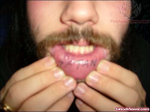 Satan Tattoo On Lip