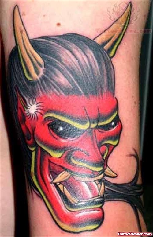 Satan Red Ink Tattoo