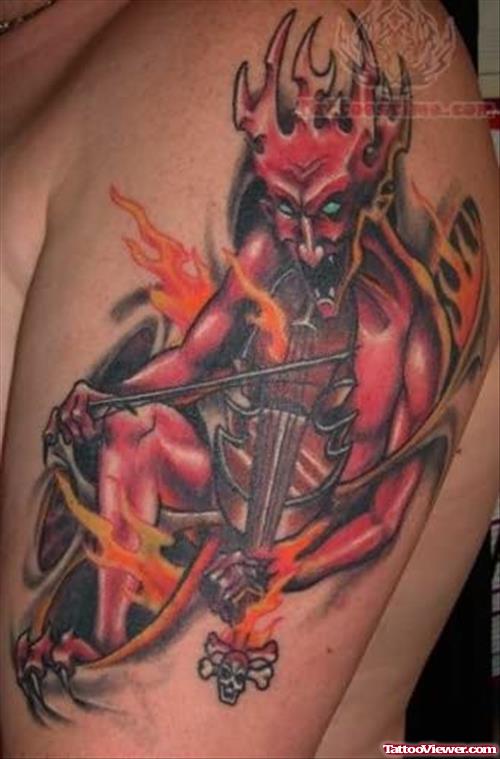 Gerry Carnelly Fiddle Satan Tattoo