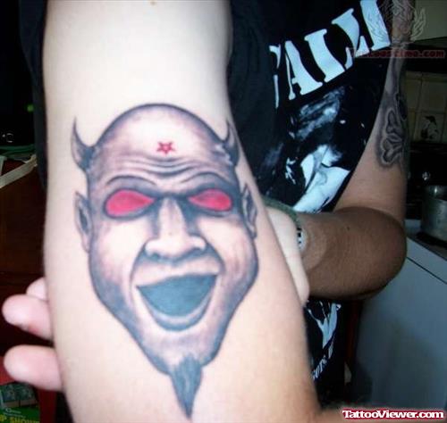 Red Eyes Satan Tattoo
