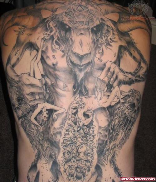 Satan Tattoo On Full Back