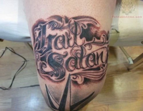 Satan Tattoo on Knee