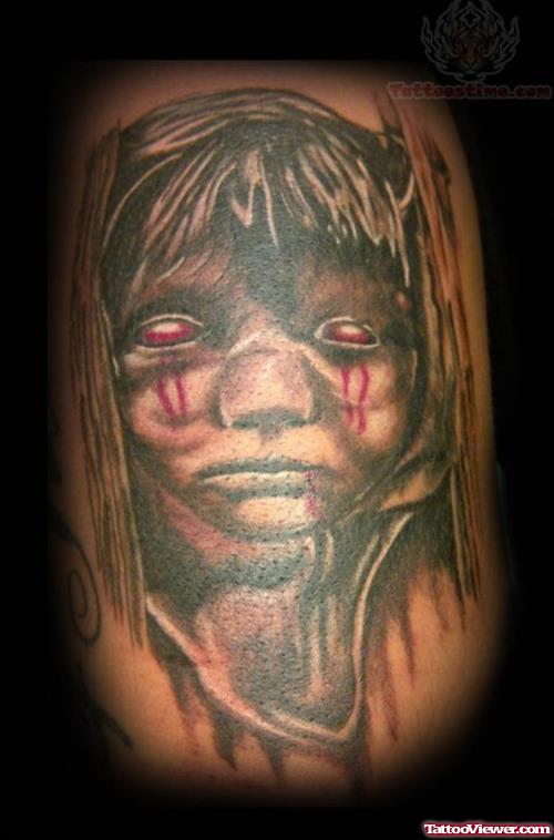 Scary Baby Girl Tattoo