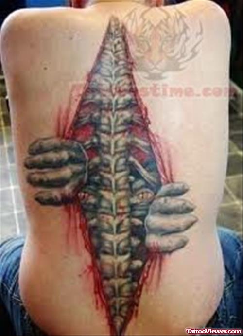 Scary Tattoo On Back