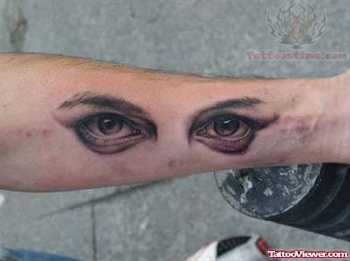 Scary Eyes Tattoo On Arm