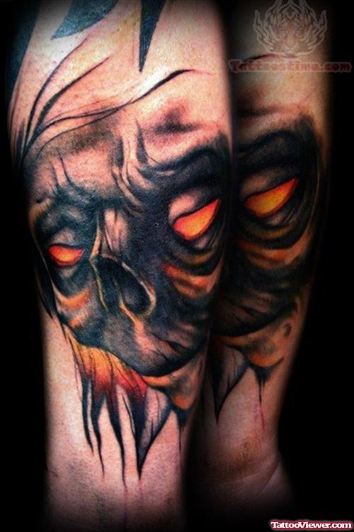 Demon Face Scary Tattoo