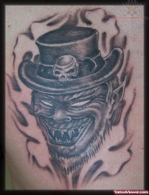 Flaming Scary Tattoo