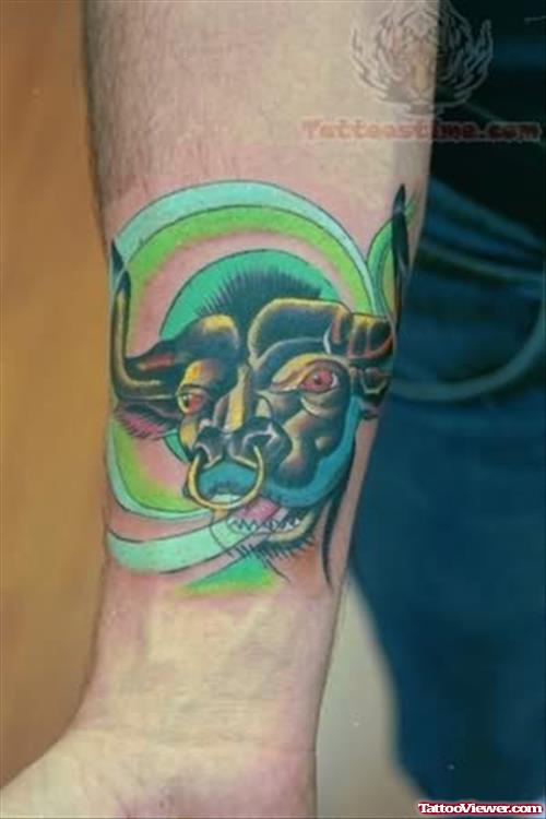 Taurus Zodiac Tattoo On Arm