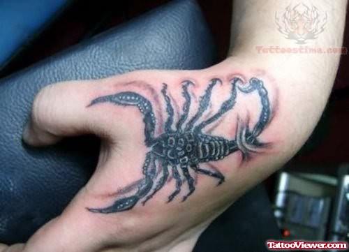 Scorpio Tattoo On Hand