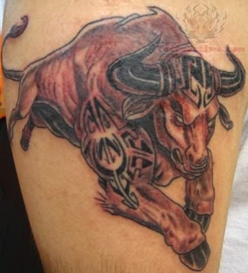 Taurus Zodiac Symbol Tattoo