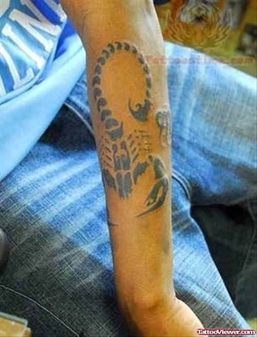 Scorpion Tribal Tattoo On Arm