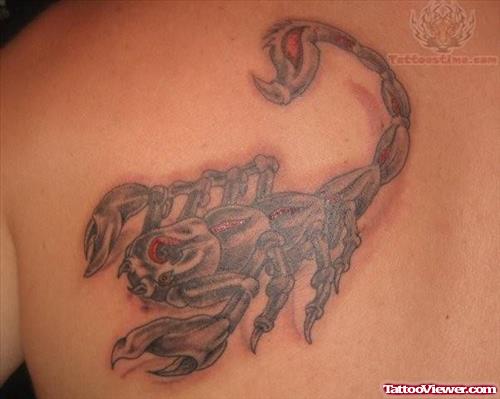 Scorpio Tattoo On Back Shoulder