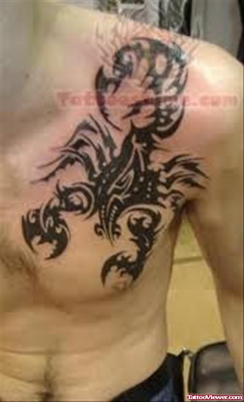 Scorpion Tattoo On Chest For Men